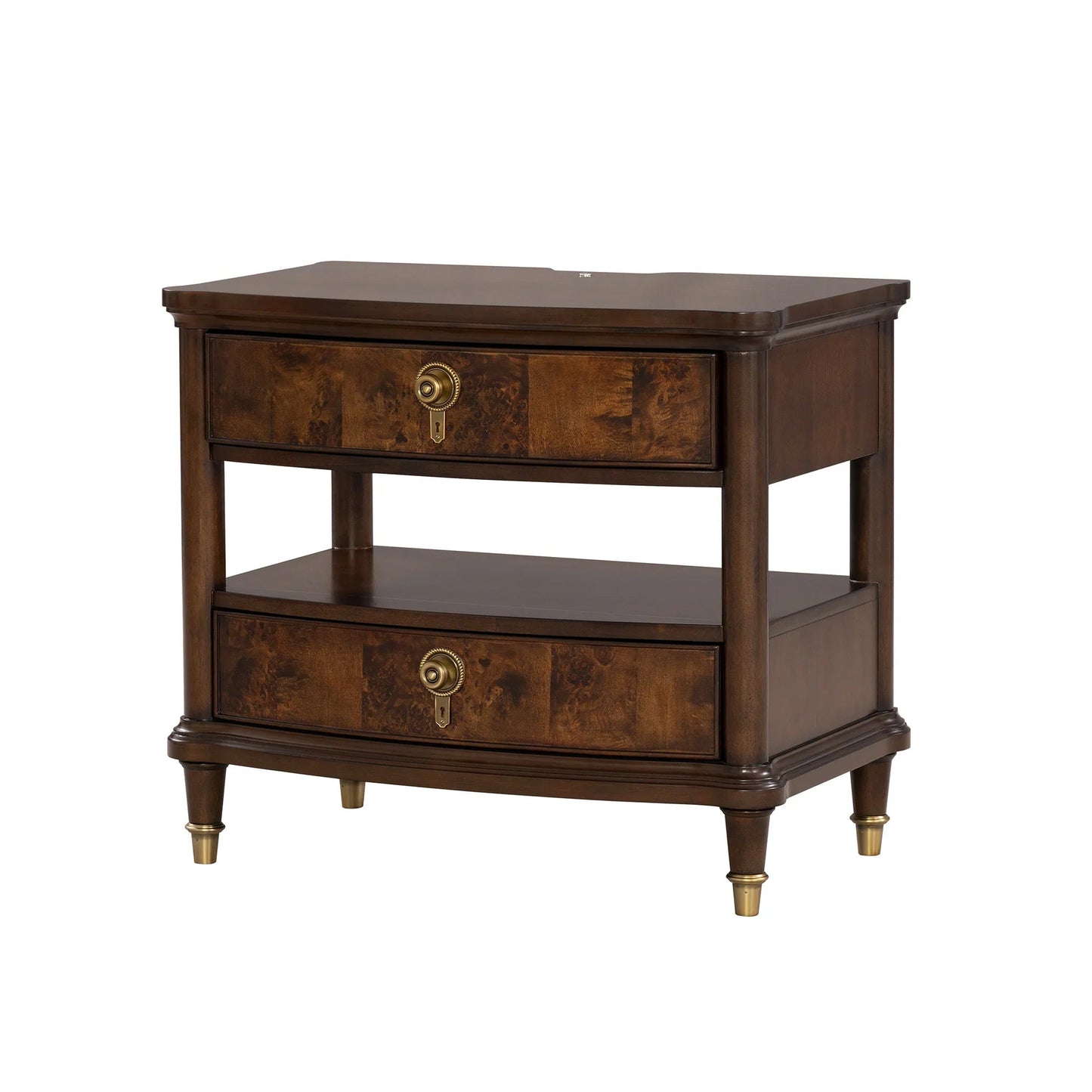 30.5" Westerham French Nightstand Power Outlet with LED Light, Dark Cherry