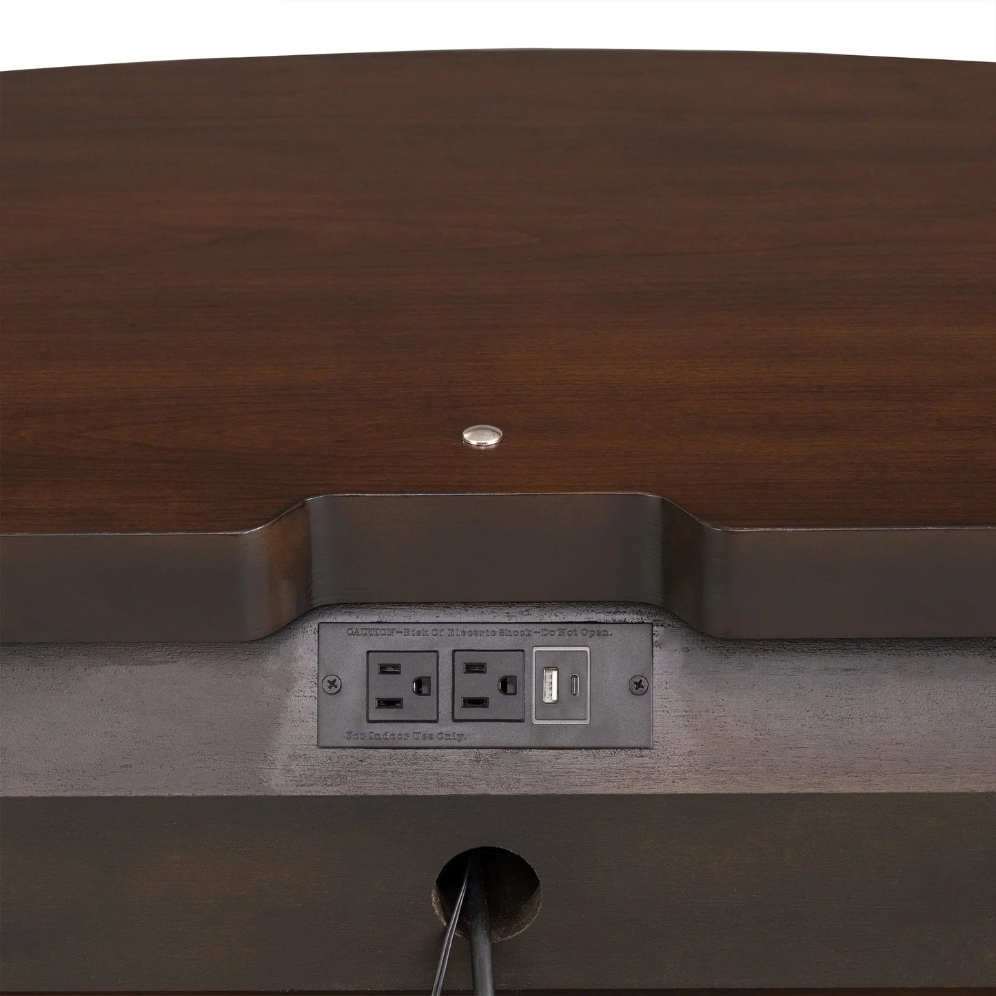 30.5" Westerham French Nightstand Power Outlet with LED Light, Dark Cherry