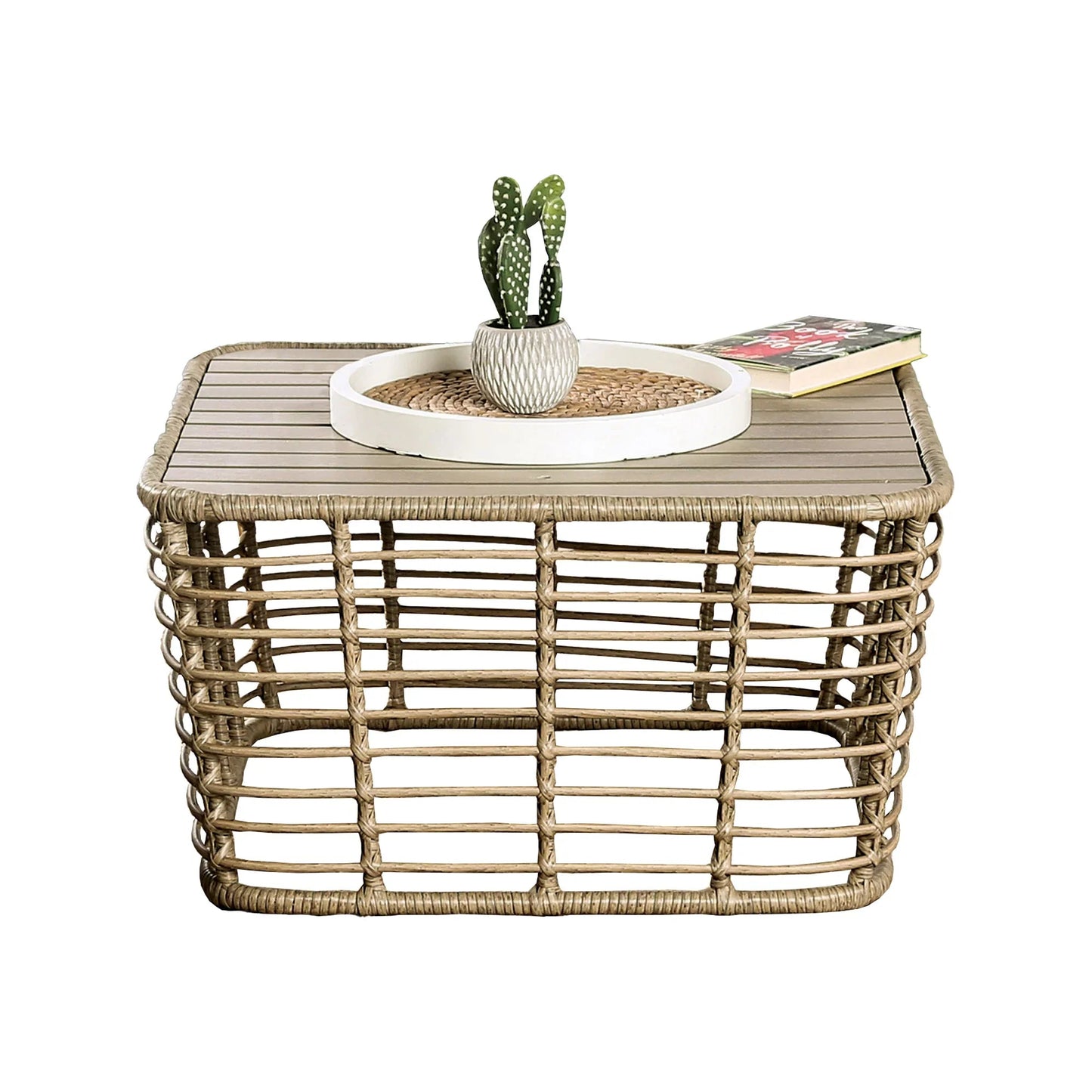 Johari Contemporary 3-Piece Outdoor Rattan Conversation Set