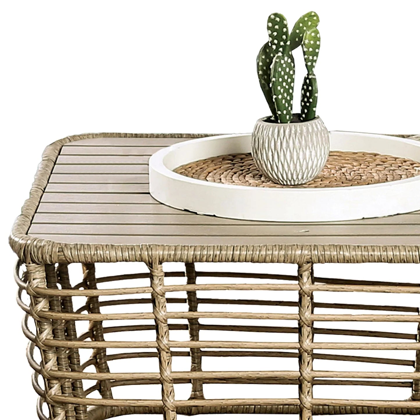 Johari Contemporary 3-Piece Outdoor Rattan Conversation Set