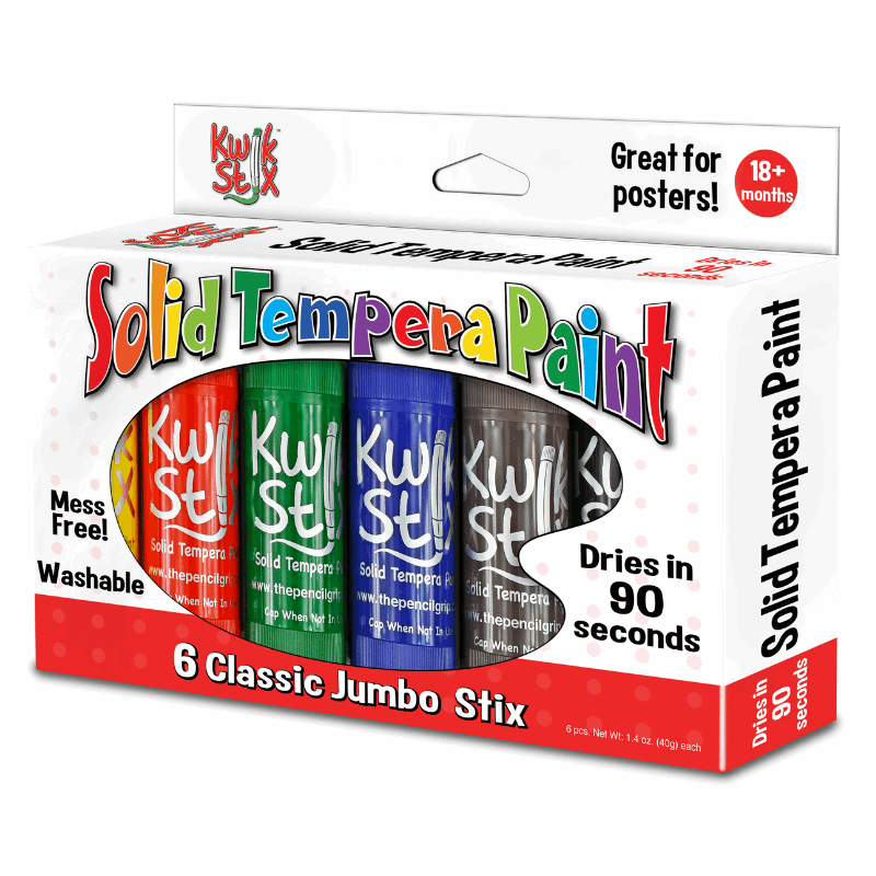 Jumbo Kwik Stix Paint Sticks, Set of 6 Classic Colors