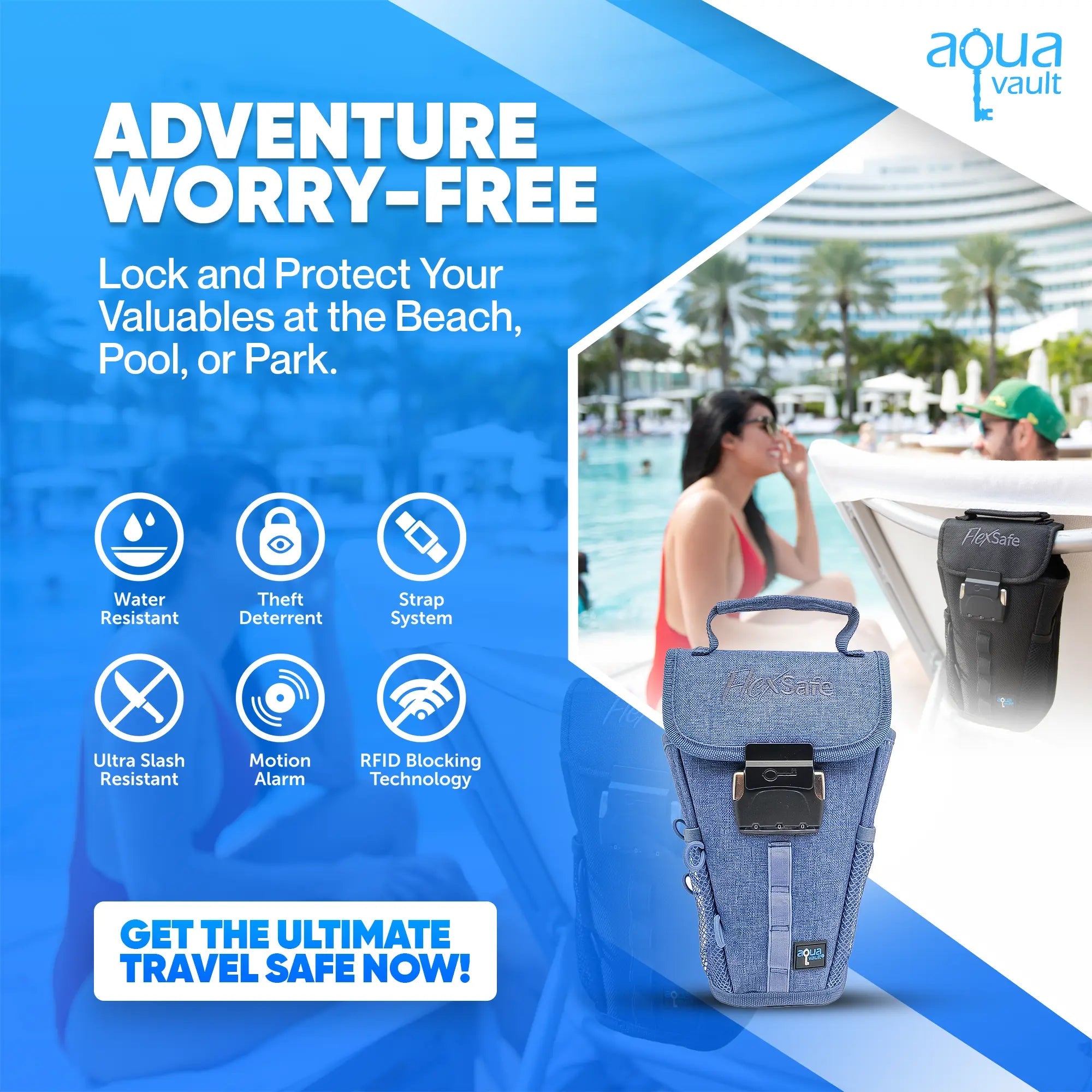 FlexSafe Portable Travel Safe by AquaVault – Best Portable Safe for Travel