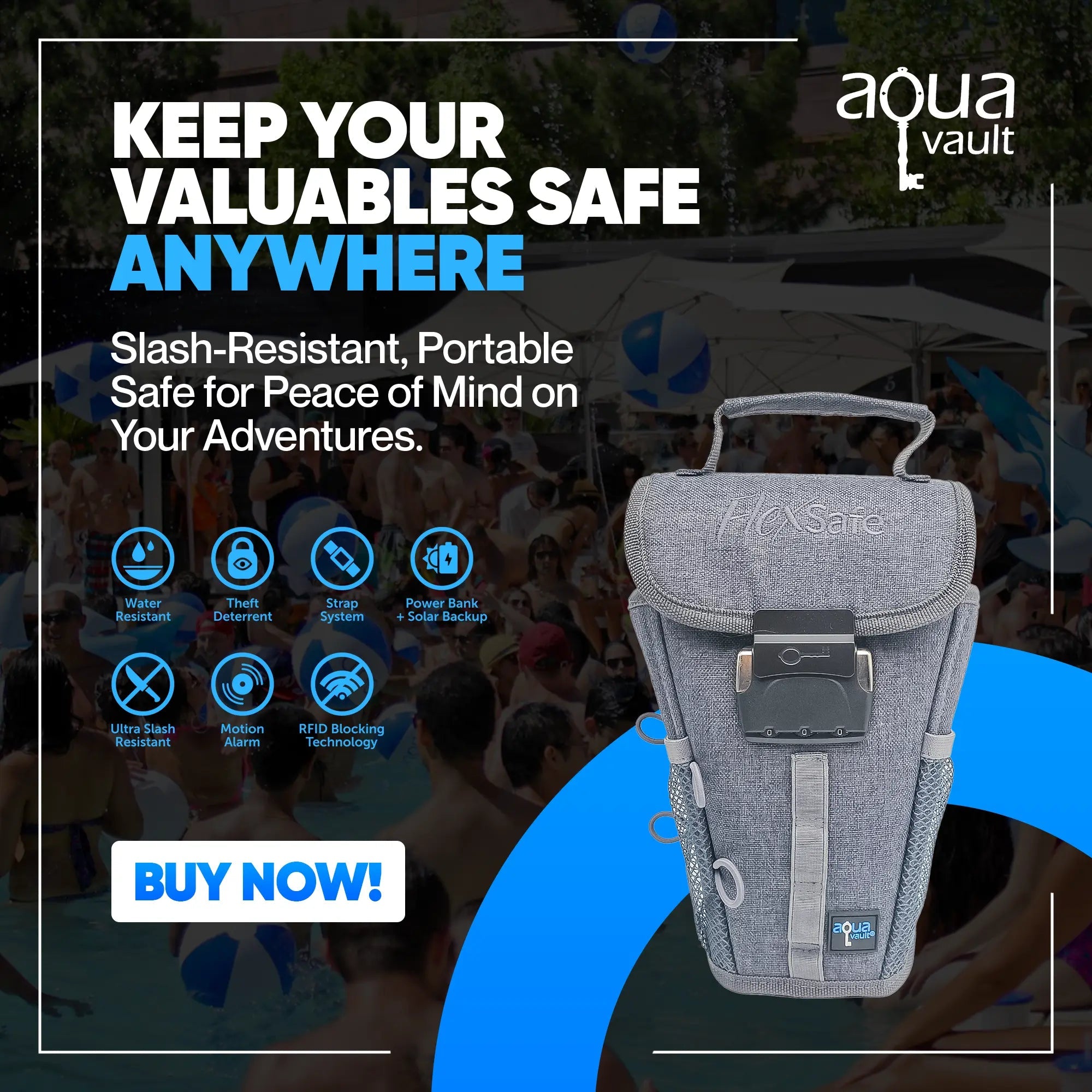 FlexSafe Portable Travel Safe by AquaVault – Best Portable Safe for Travel