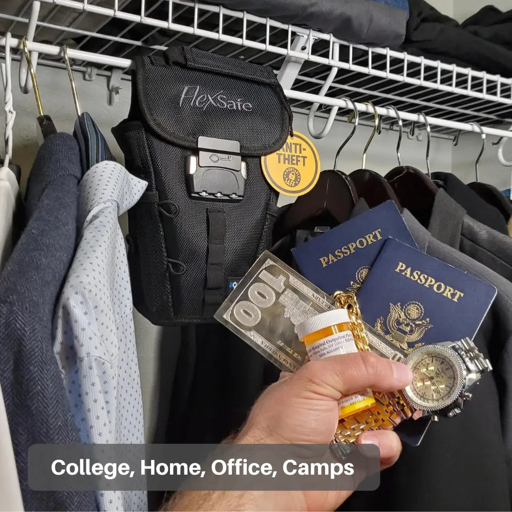 FlexSafe Portable Travel Safe by AquaVault – Best Portable Safe for Travel
