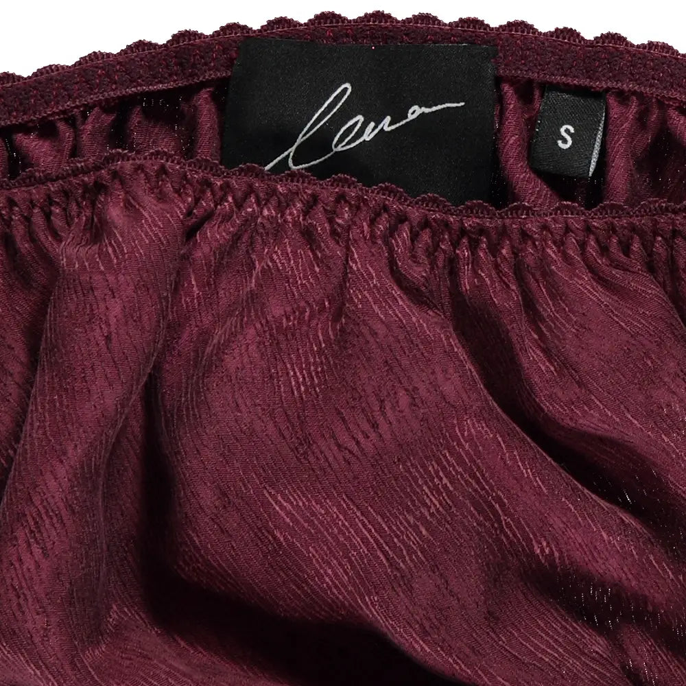 High Waist Thong and Soft Bra Lingerie Set Burgundy