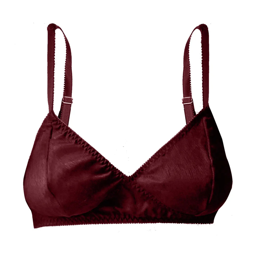 High Waist Thong and Soft Bra Lingerie Set Burgundy