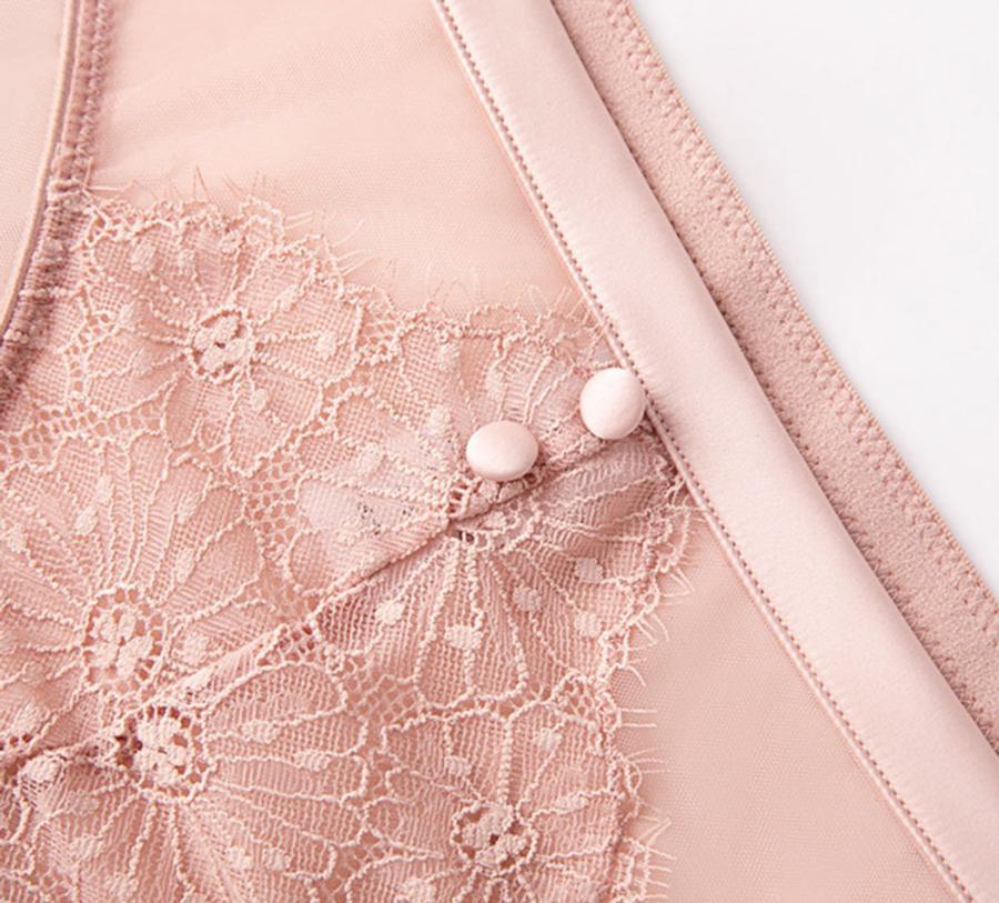 Sexy slight stretch mesh button decor mid waist briefs