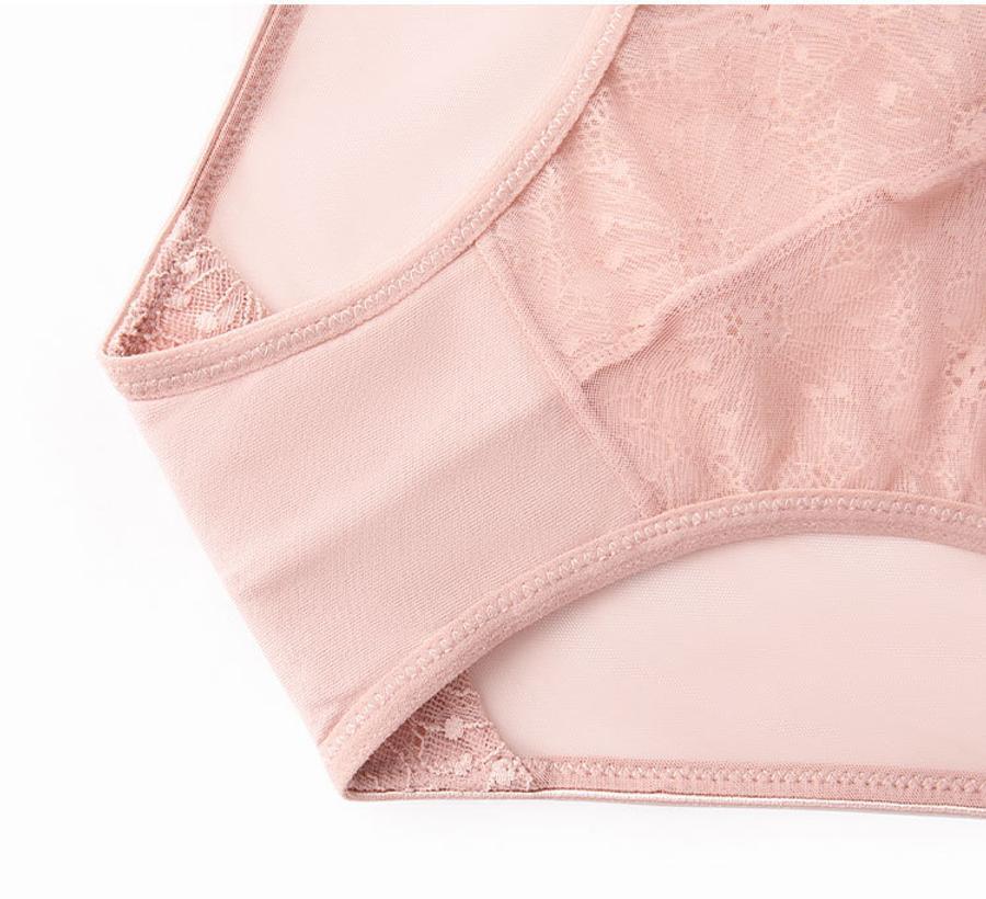 Sexy slight stretch mesh button decor mid waist briefs