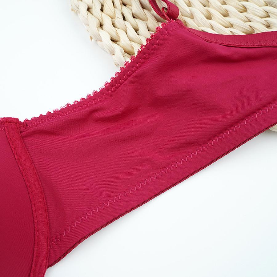 Sexy slight stretch mesh stitching padded underwire bow gathered bra