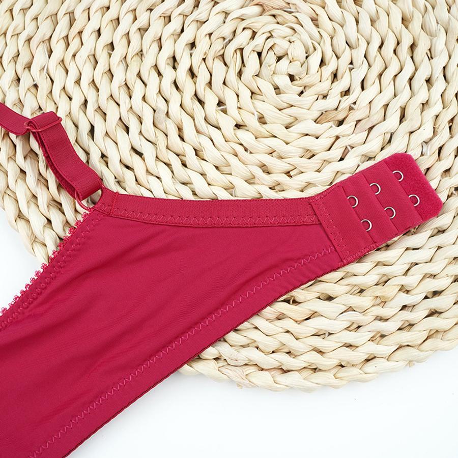 Sexy slight stretch mesh stitching padded underwire bow gathered bra