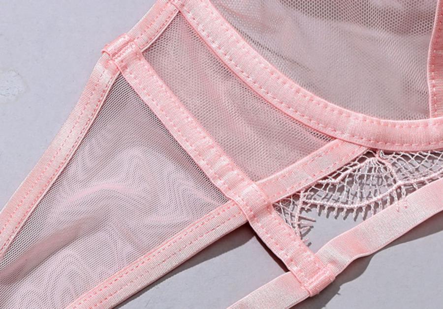 Sexy slight stretch lace mesh see-through underwire bralette