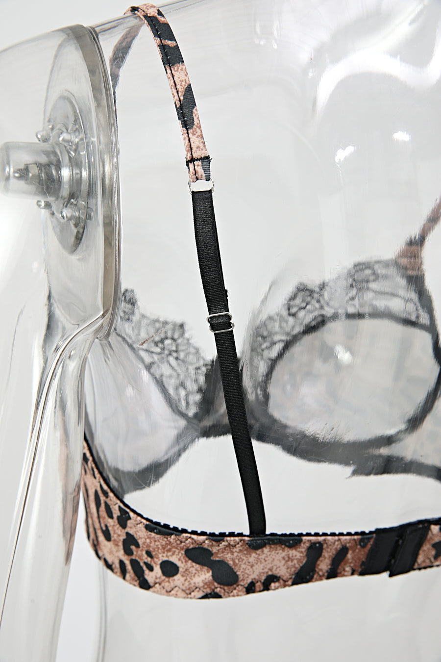 Sexy slight stretch leopard printing lace trim with underwire two-piece set