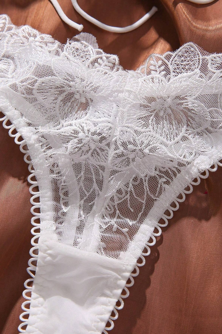 Sexy slight stretch lace two-piece set(with underwire & boned)