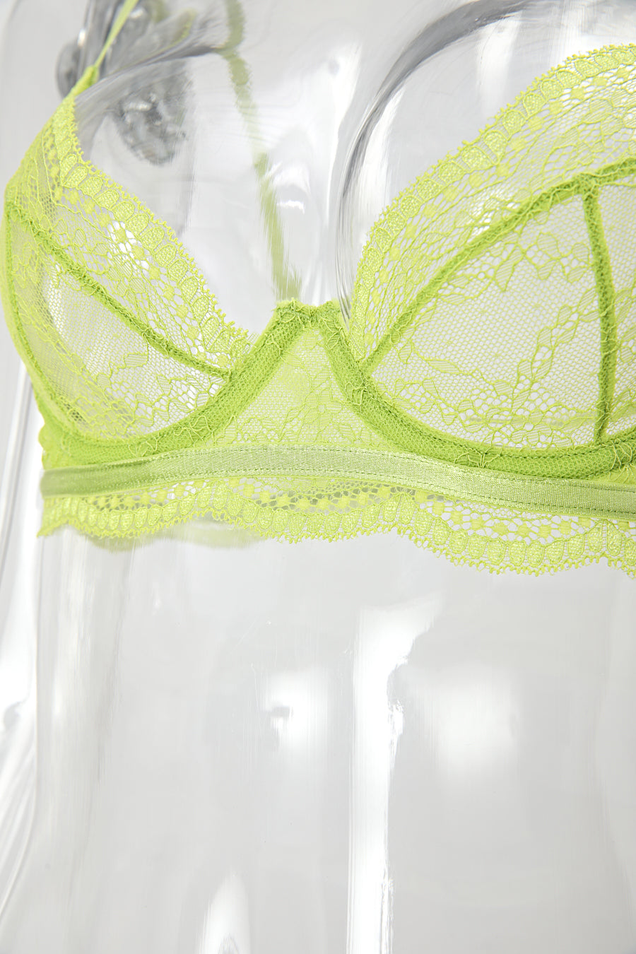 Sexy slight stretch see-through lace 3 colors with underwire two-piece set