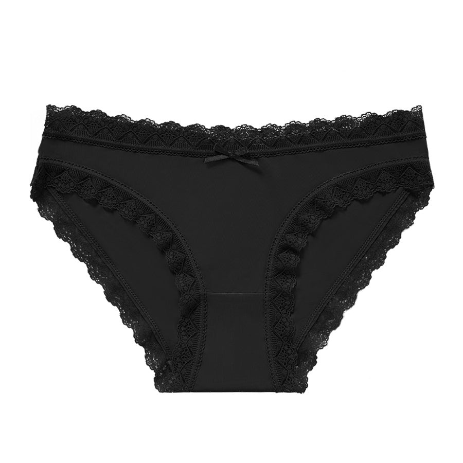Sexy slight stretch lace stitching comfort breathable low waist briefs