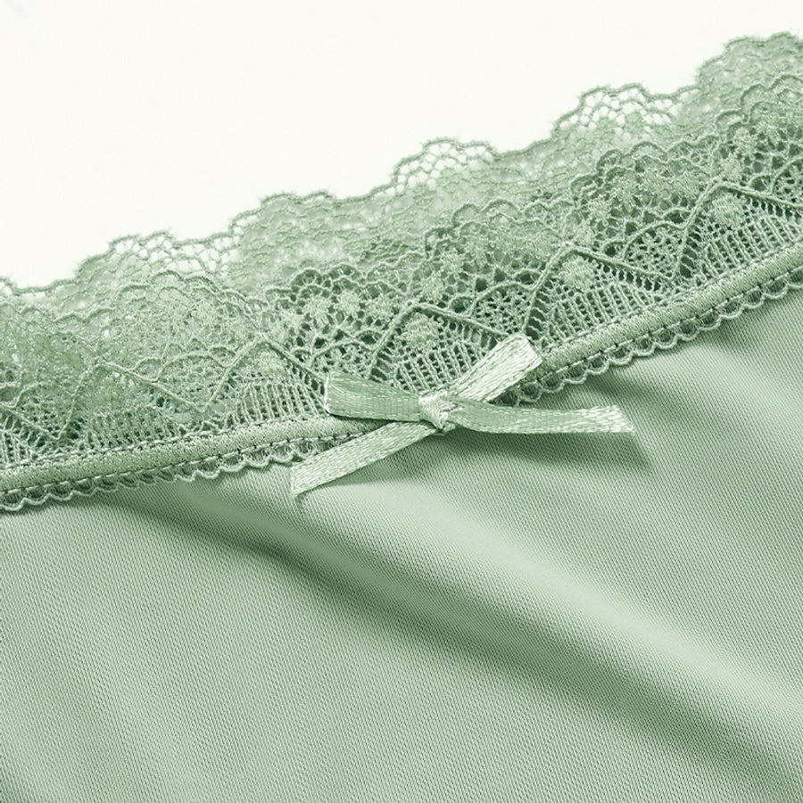 Sexy slight stretch lace stitching comfort breathable low waist briefs