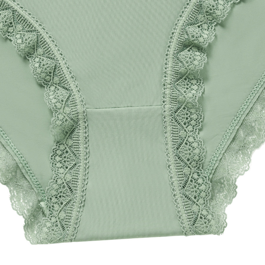 Sexy slight stretch lace stitching comfort breathable low waist briefs