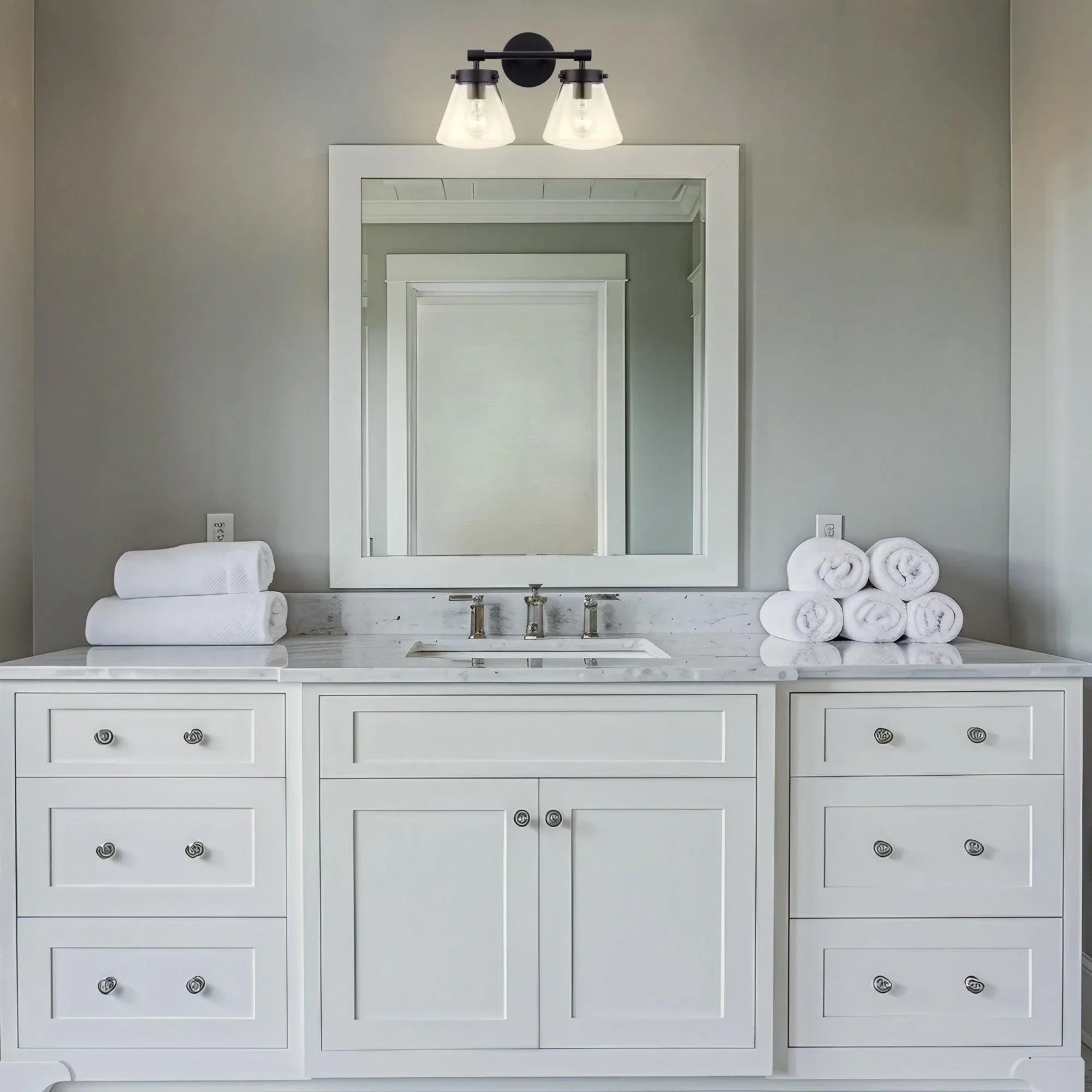 Gleam Modern Farmhouse 2-Light Vanity Light