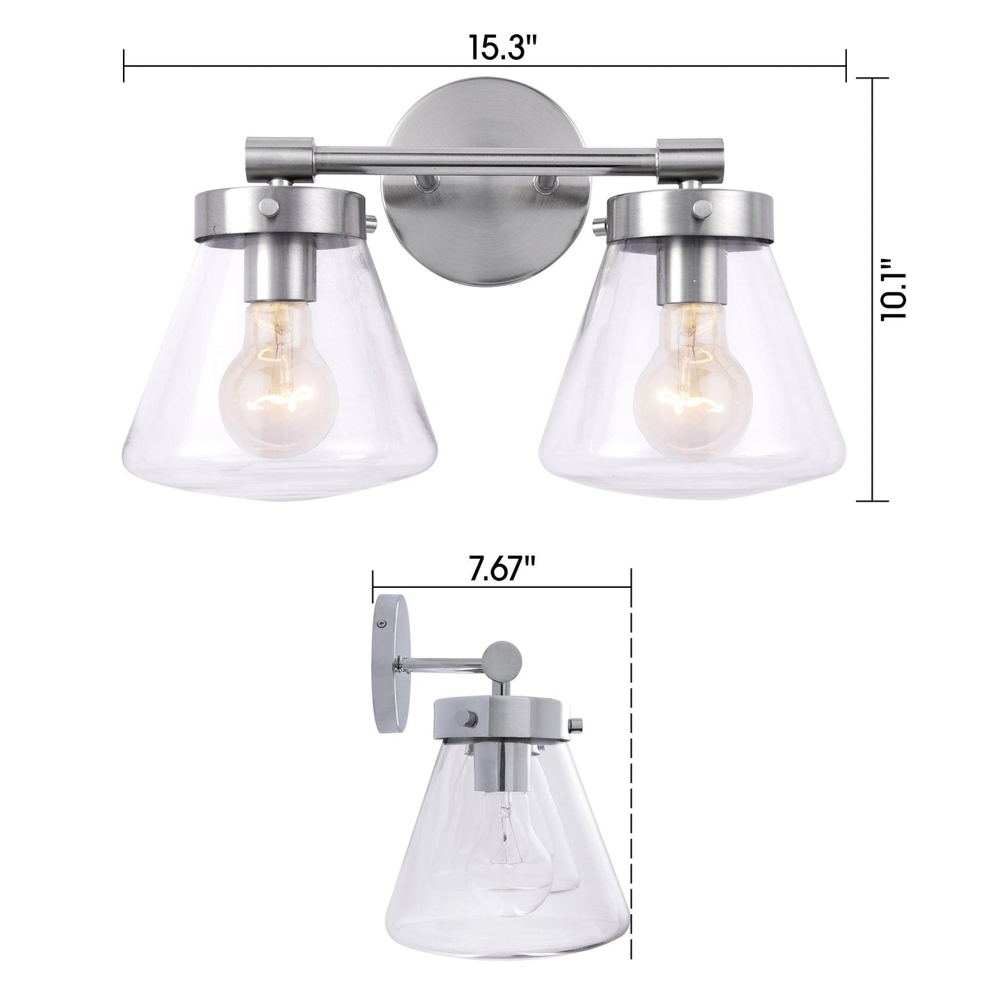 Gleam Modern Farmhouse 2-Light Vanity Light