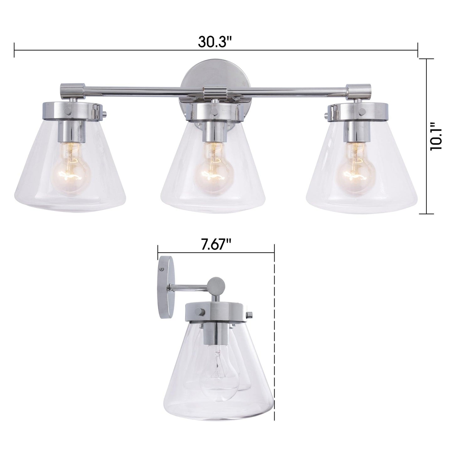 Gleam Modern 3-Light Dimmable Vanity Light
