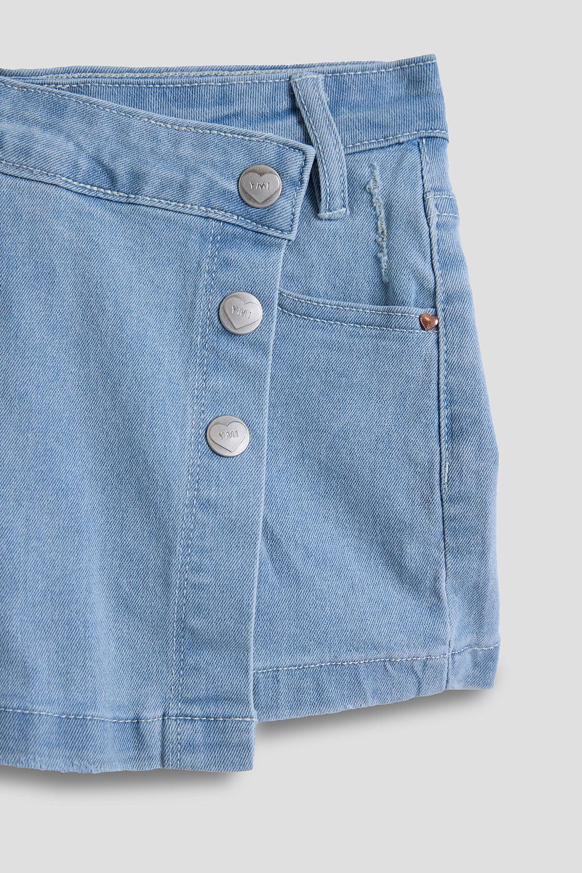 Girls Assymetrical Denim Skort