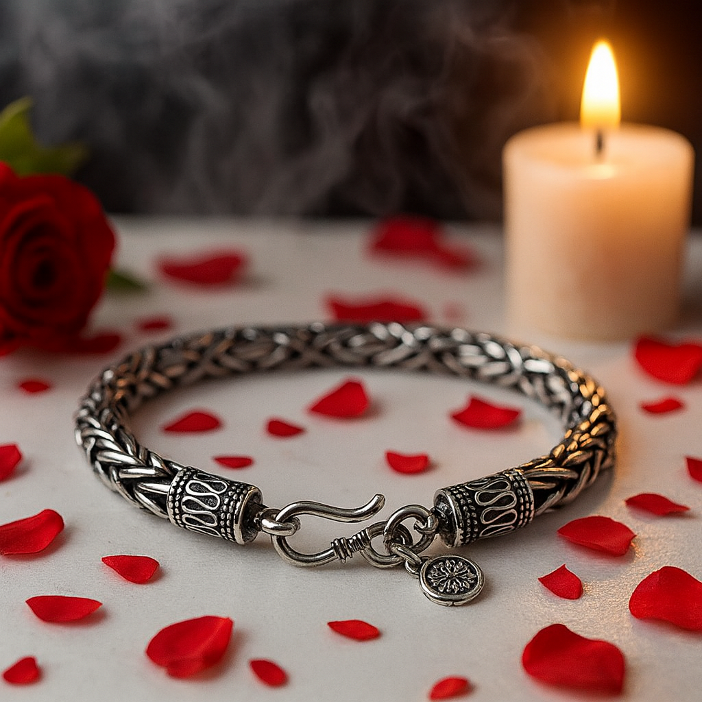 Goth-inspired Antique Silver Bracelet