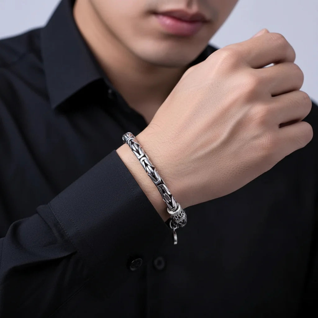 Goth-inspired Antique Silver Bracelet
