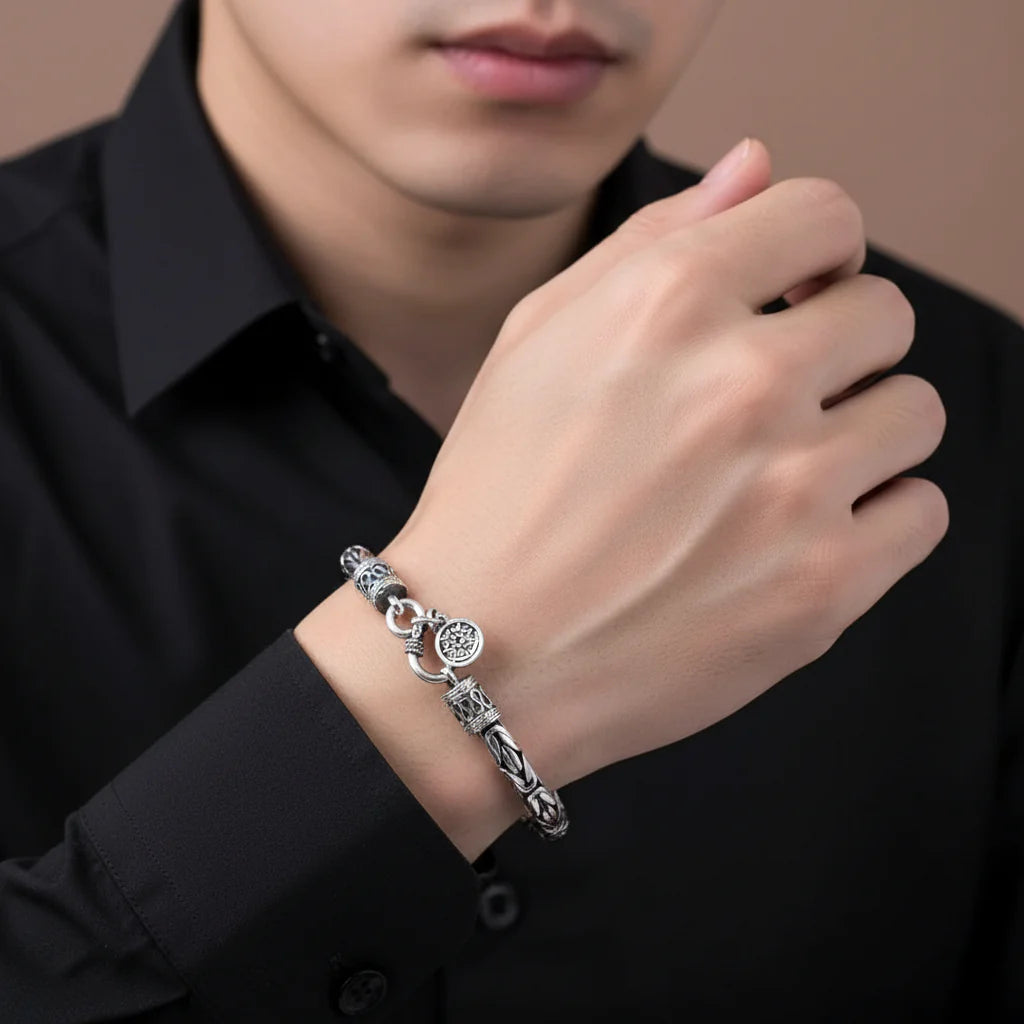 Goth-inspired Antique Silver Bracelet