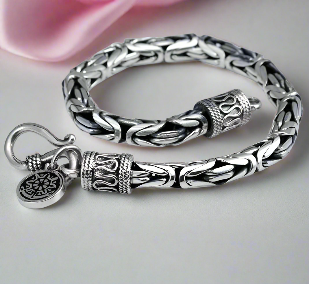 Goth-inspired Antique Silver Bracelet