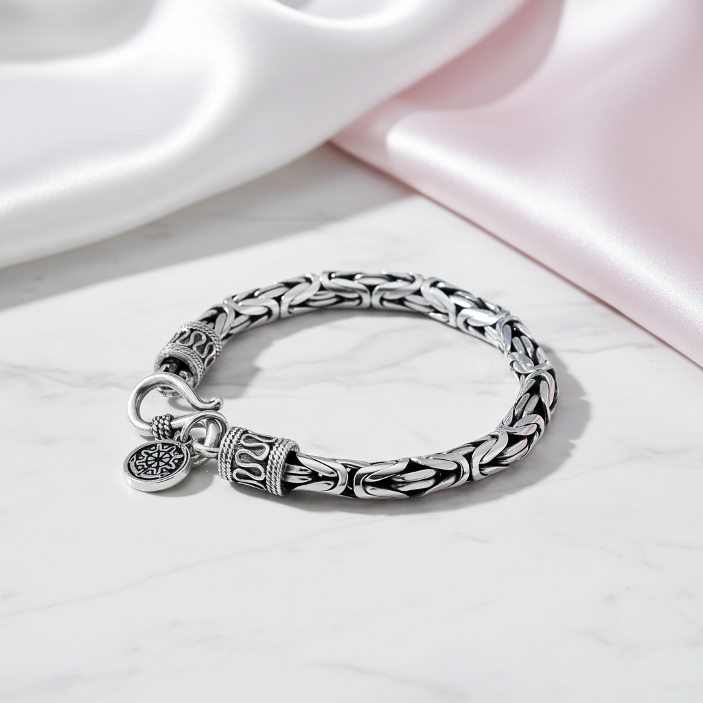 Goth-inspired Antique Silver Bracelet