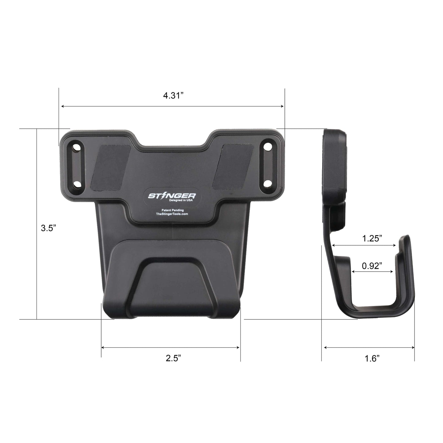 Stinger Magnetic Gun Mount w/ Safety Trigger Guard Protection, w/ Sticky Pad Non-Drill Solution (Black 2-Pack)