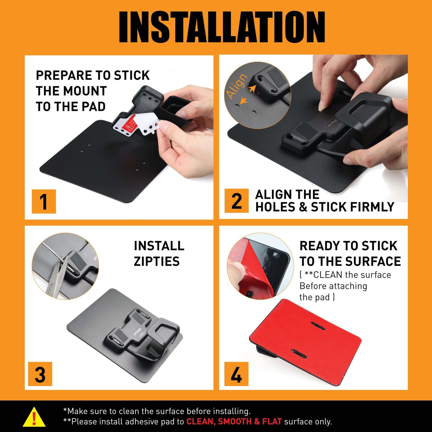 Stinger Magnetic Gun Mount w/ Safety Trigger Guard Protection, w/ Sticky Pad Non-Drill Solution (Black 2-Pack)