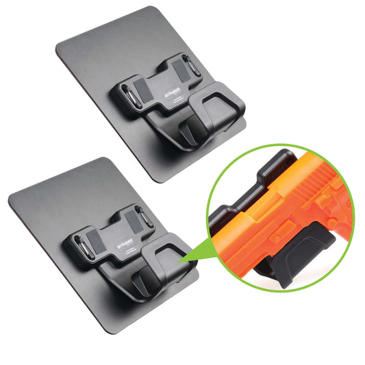 Stinger Magnetic Gun Mount w/ Safety Trigger Guard Protection, w/ Sticky Pad Non-Drill Solution (Black 2-Pack)