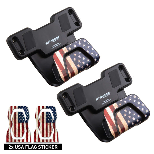 Stinger Magnetic Gun Mount (M1) w/ Safety Trigger Guard Protection (USA Flag 2-Pack)