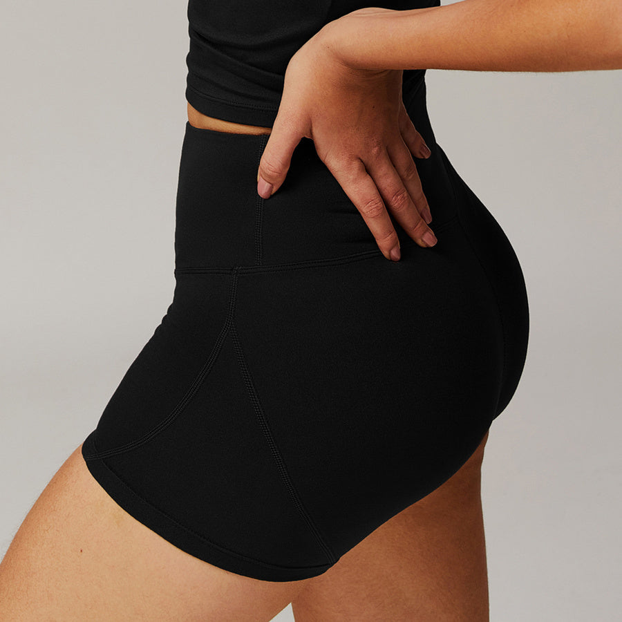 Sports high stretch high waist hip lift tight fit yoga shorts