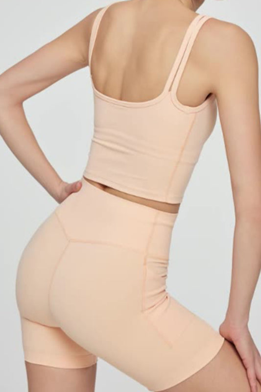 Sports high stretch tight high waist tummy control yoga shorts