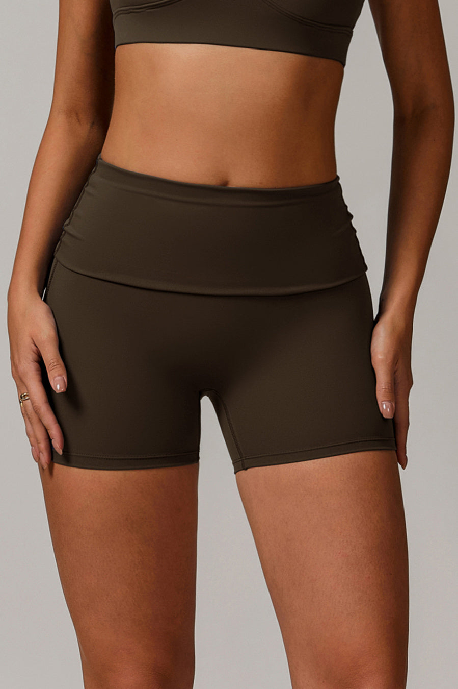 Sports high stretch high waist hip-lifting slim yoga shorts