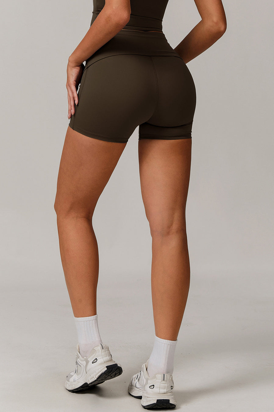 Sports high stretch high waist hip-lifting slim yoga shorts