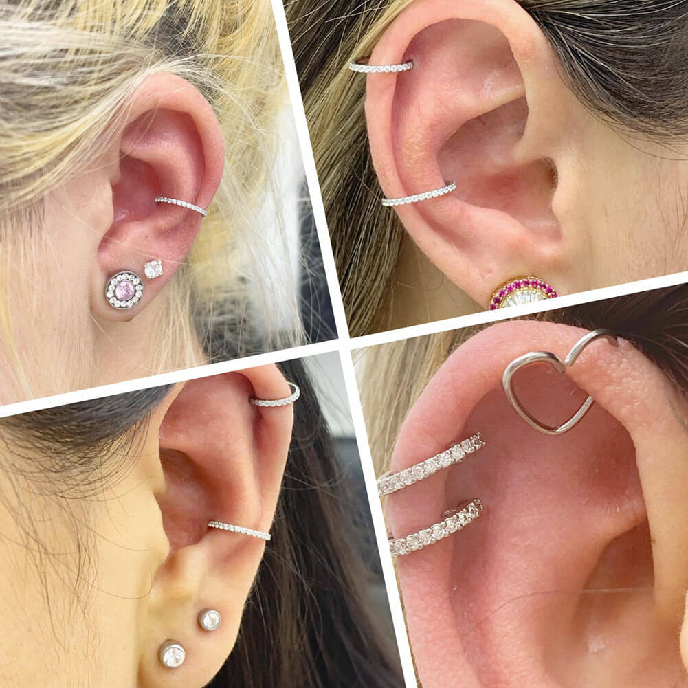 16G CZ Hinged Segment Cartilage Ring