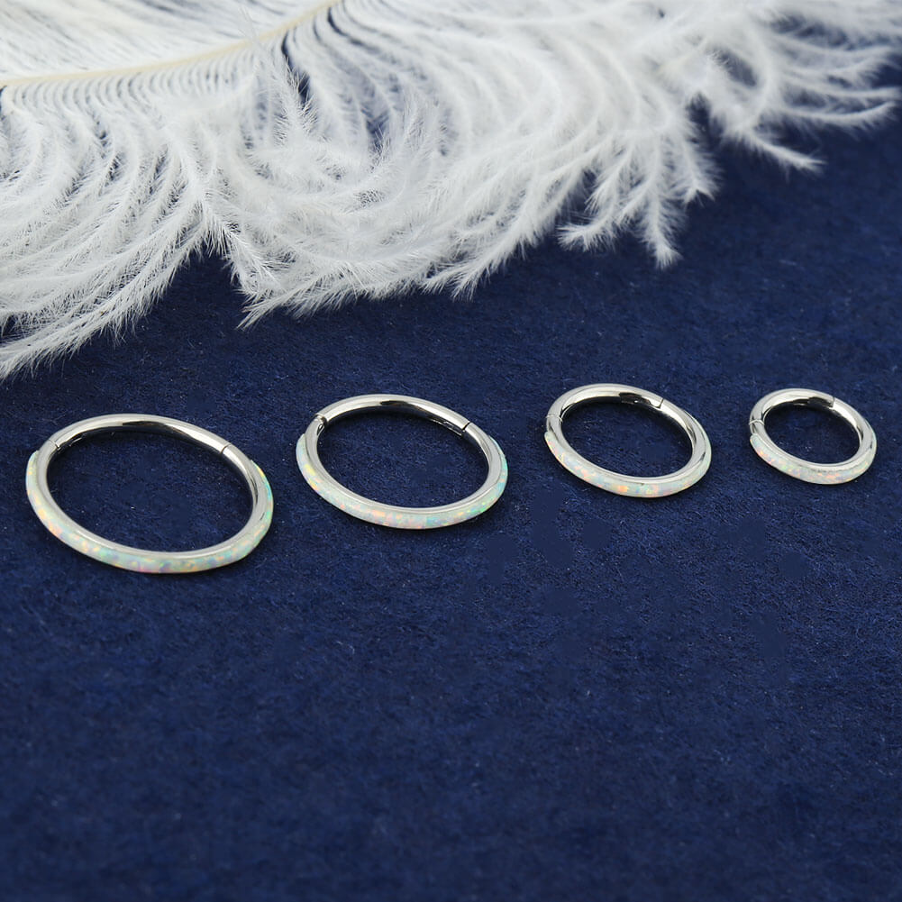 16G Synthetic Opal Hinged Segment Helix Ring