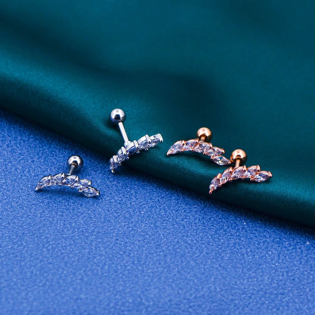 CZ Curved Cartilage Stud