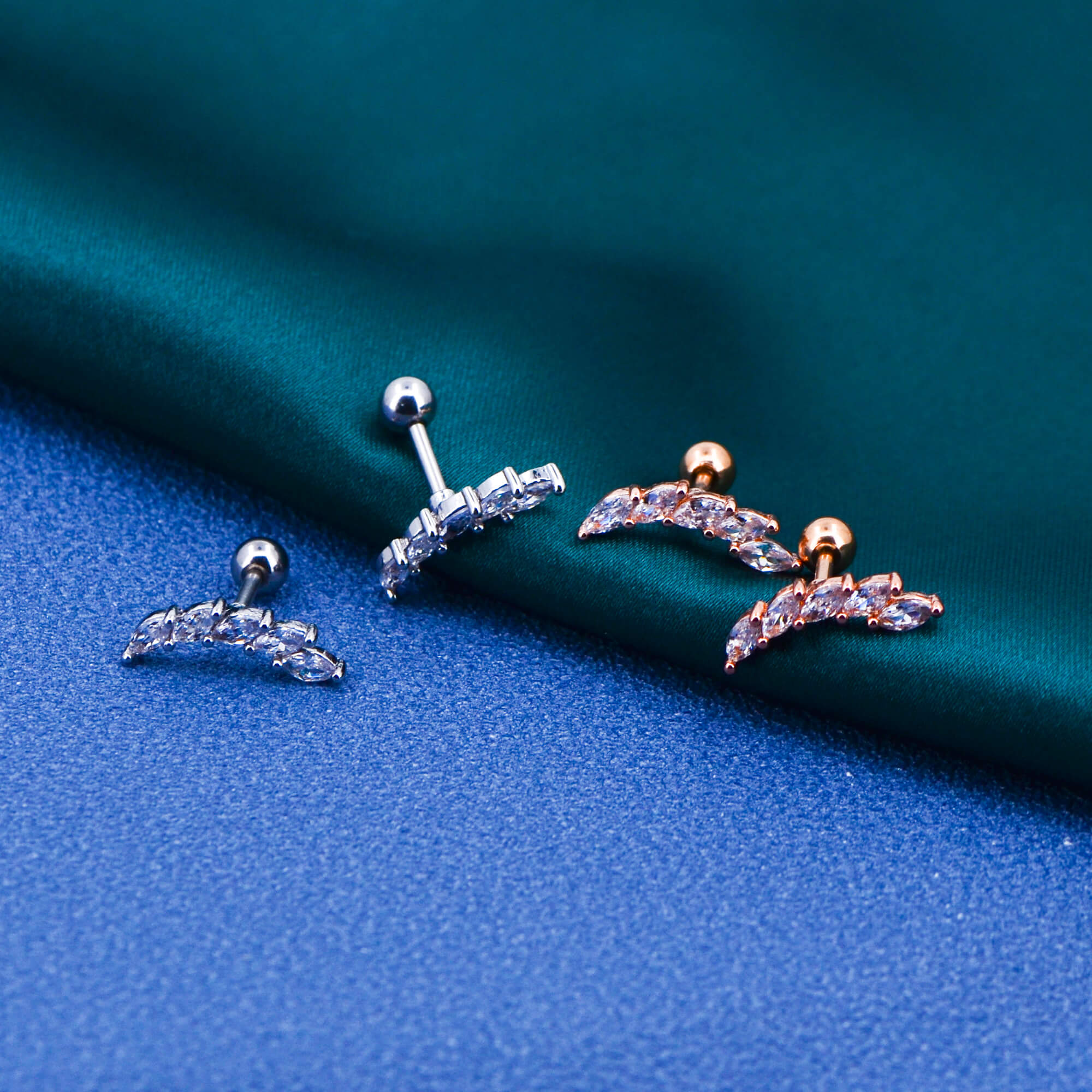 CZ Curved Cartilage Stud