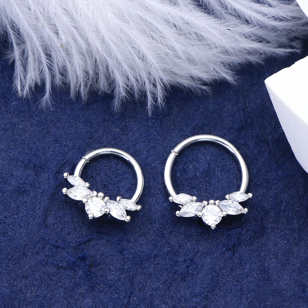 CZ Crown Daith Septum Ring