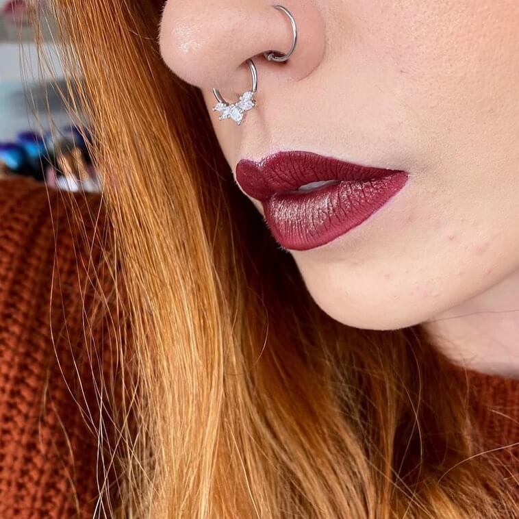 CZ Crown Daith Septum Ring