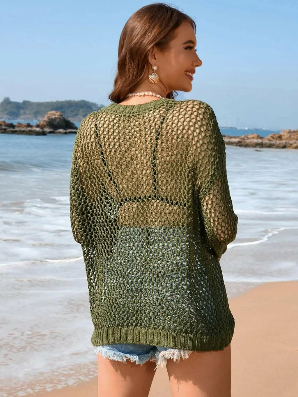 Dresses Trendsi swimwear - Heart-patterned sheer tunic