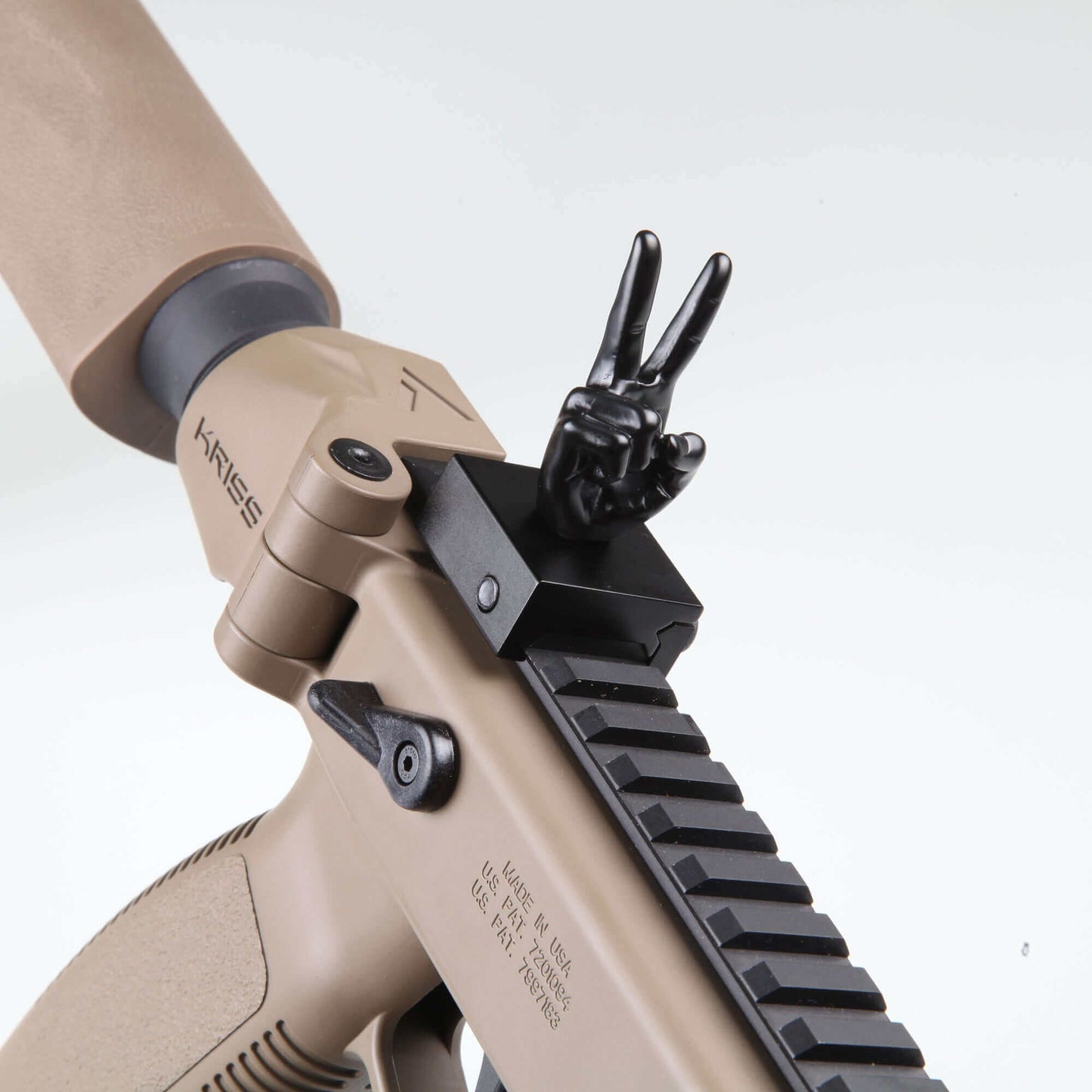 Black Color Novelty Finger Iron Sight Set - Straight (V Hand & Thumbs Up)