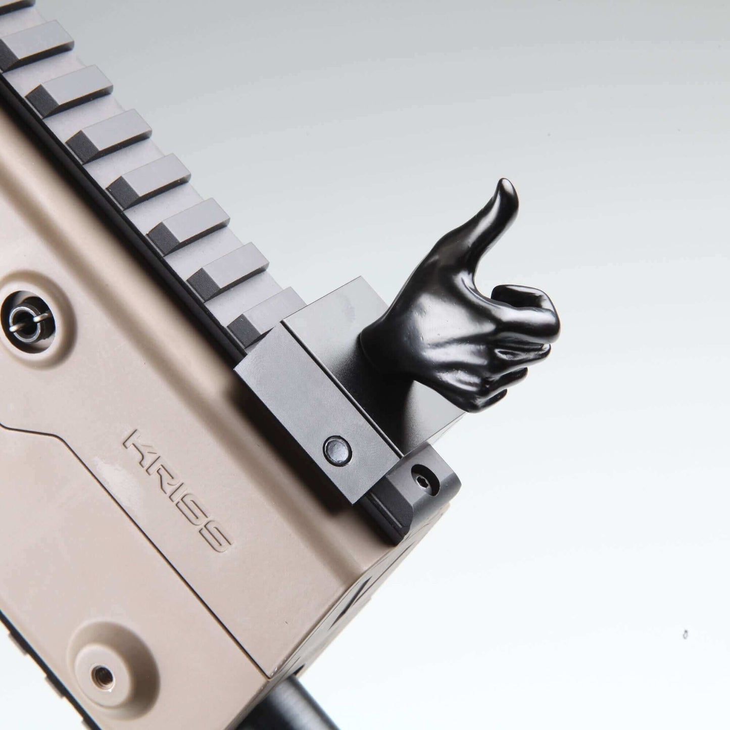 Black Color Novelty Finger Iron Sight Set - Straight (V Hand & Thumbs Up)