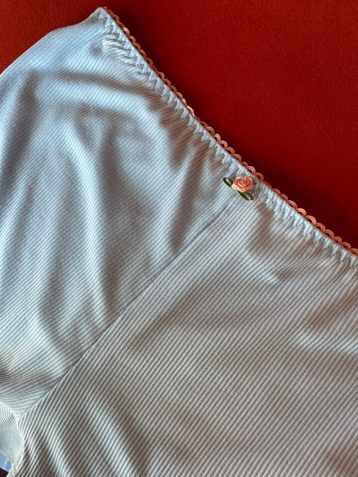 KILO BRAVA BLUE/PEACH RIBBED - HIGH LEG THONG