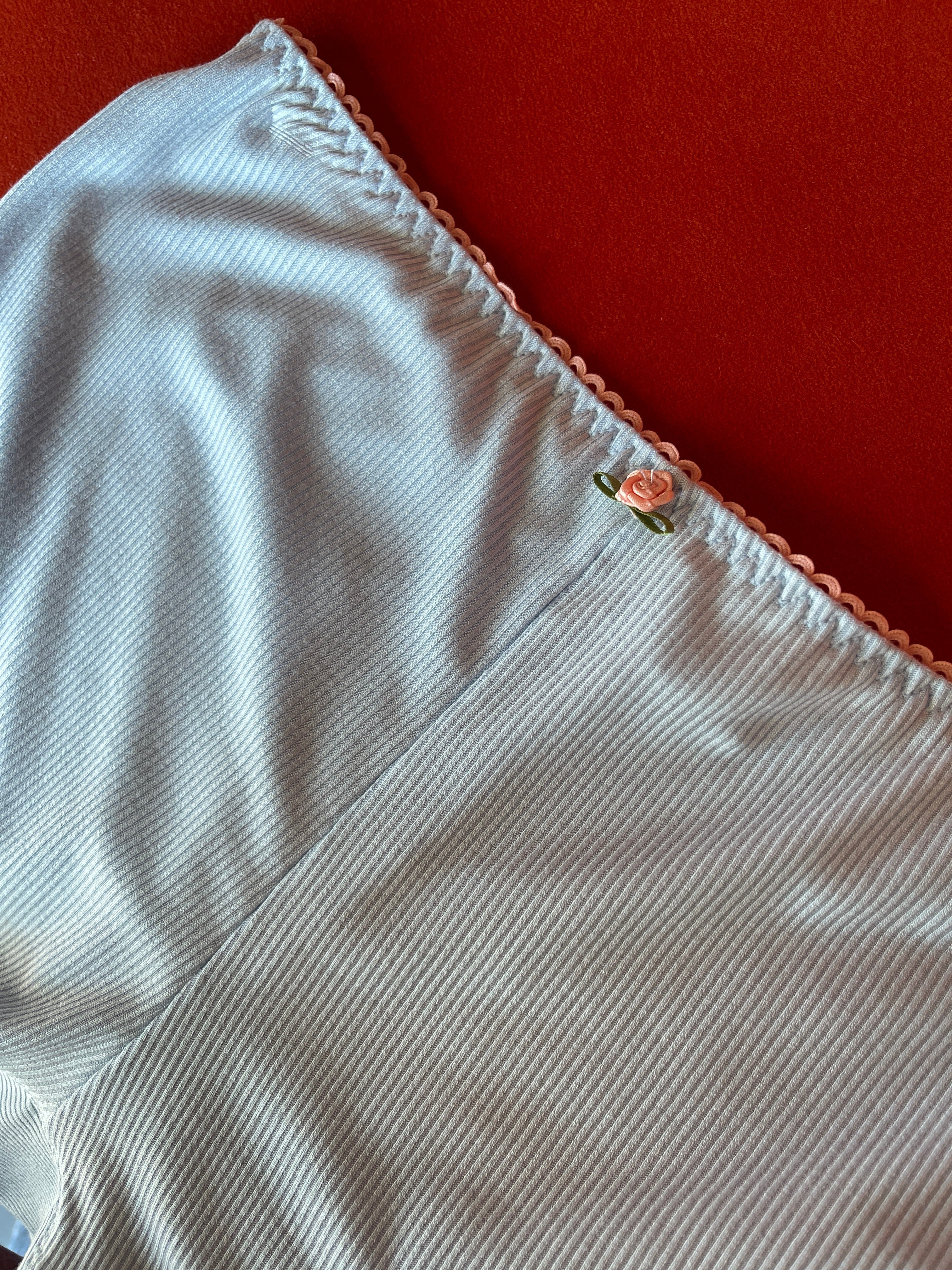 KILO BRAVA BLUE/PEACH RIBBED - HIGH LEG THONG
