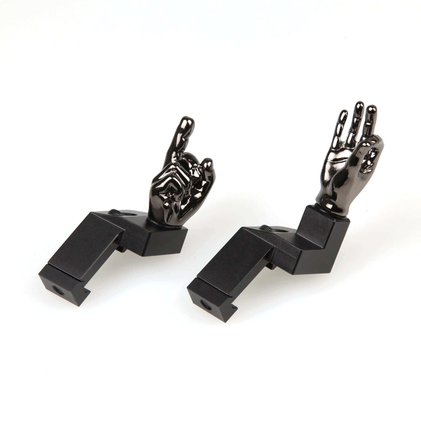 Gloss Tungsten Grey Color Novelty Finger Iron Sight Set - Offset 45 Degree (Middle Finger & OK Hand)